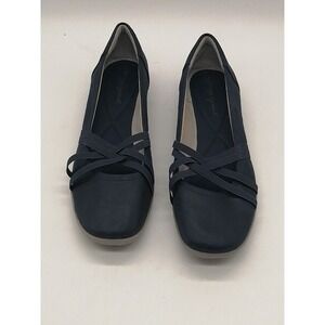 Easy Spirit Shoes Flats Womens Aubree Blue 9.5 Walking Stretch Strappy Comfort